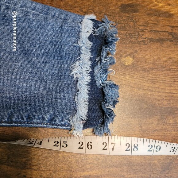 Loft Jeans Sz 4 Curvy Skinny Mid Rise Fringe Tier Hem Tummy Control - Picture 10 of 13